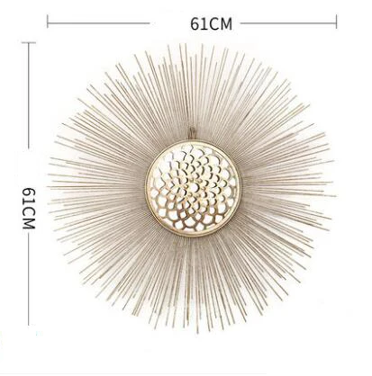 Современные кованые декоративные зеркальные настенные фрески в форме солнца, украшения для отеля, настенные украшения для дома Livngroom - Цвет: style1