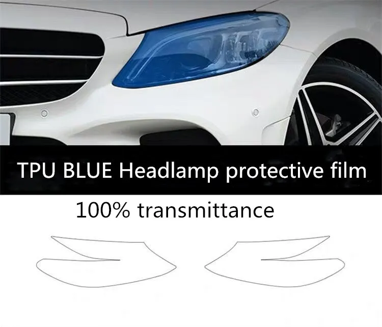 2 шт. автомобильный налобный фонарь защитный дымчатый черный Bluetooth пленка для Mercedes-Benz W204 W205 W212 W213 GLA GLC GLE GLS наклейка пленка