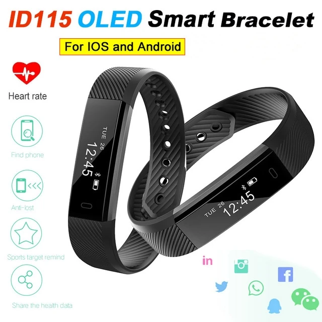 

ID115 Plus fitness tracker Pedometer Watch Running Walking Fitness Tracker Heart Rate Pedometer Color Screen Smart Band fit bit