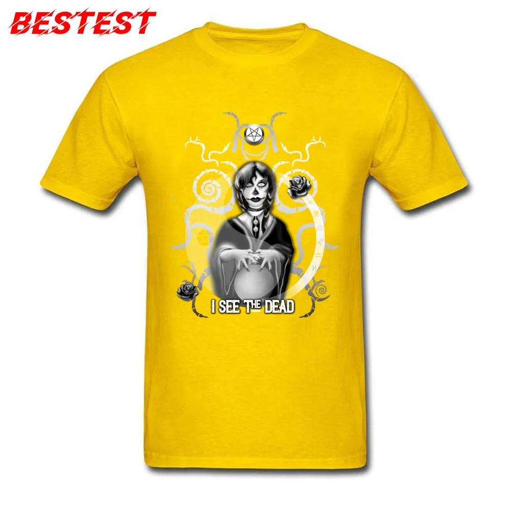 I See The Dead Tees 2018 New O Neck Casual Short Sleeve Cotton Fabric Men's T Shirt Printed On T-Shirt Drop Shipping I See The Dead yellow