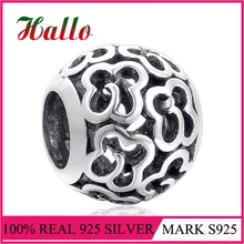 Цветочные ажурные амулеты «сделай сам» бусины, подходящие для подвесок-шармов Серебро 925 оригинальные браслеты breloque pulseira алфавит