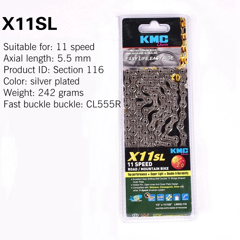 Best KMC X8 X9 X10 X11 X12 Z9 Z8.3 Bicycle Chain 116L 11 10 9 8 Speed Bicycle Chain With Magic Button for Mountain Bike Bicycle Parts 37