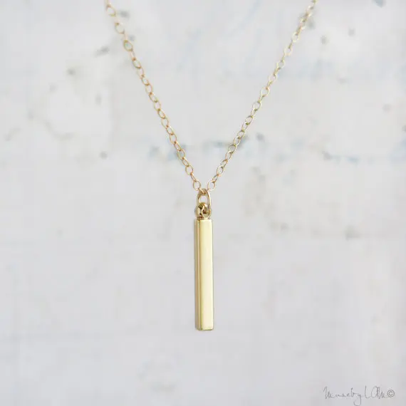 Bar Necklace,Gold and silver Bar, Dainty Necklace, Minimalist Necklace,