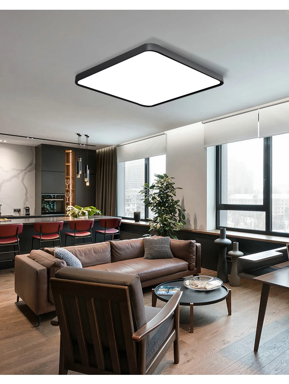 LED Ceiling Light Ultra-thin 5CM LED Mordern Simple Lamp Black White Round Square for Living Room Bedroom Foyer Dinning Room
