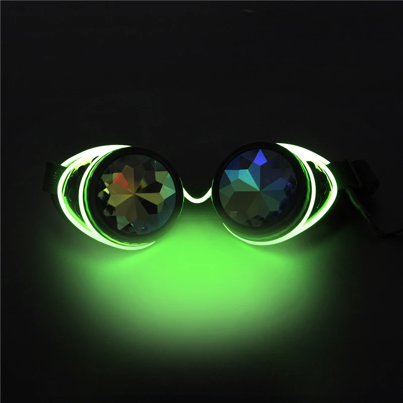 FLORATA стимпанк очки сварочные светящиеся панк очки Ретро готический калейдоскоп красочные линзы косплей-очки