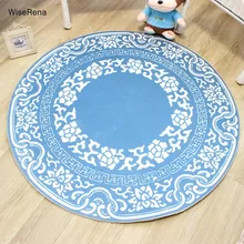 С цветочным принтом в пасторальном стиле круглый ковер ветки с 60/80/100/120/160 см европейские современные Гостиная Спальня стул ковры-панды, на плюшевой подкладке, коврики для дома Применение