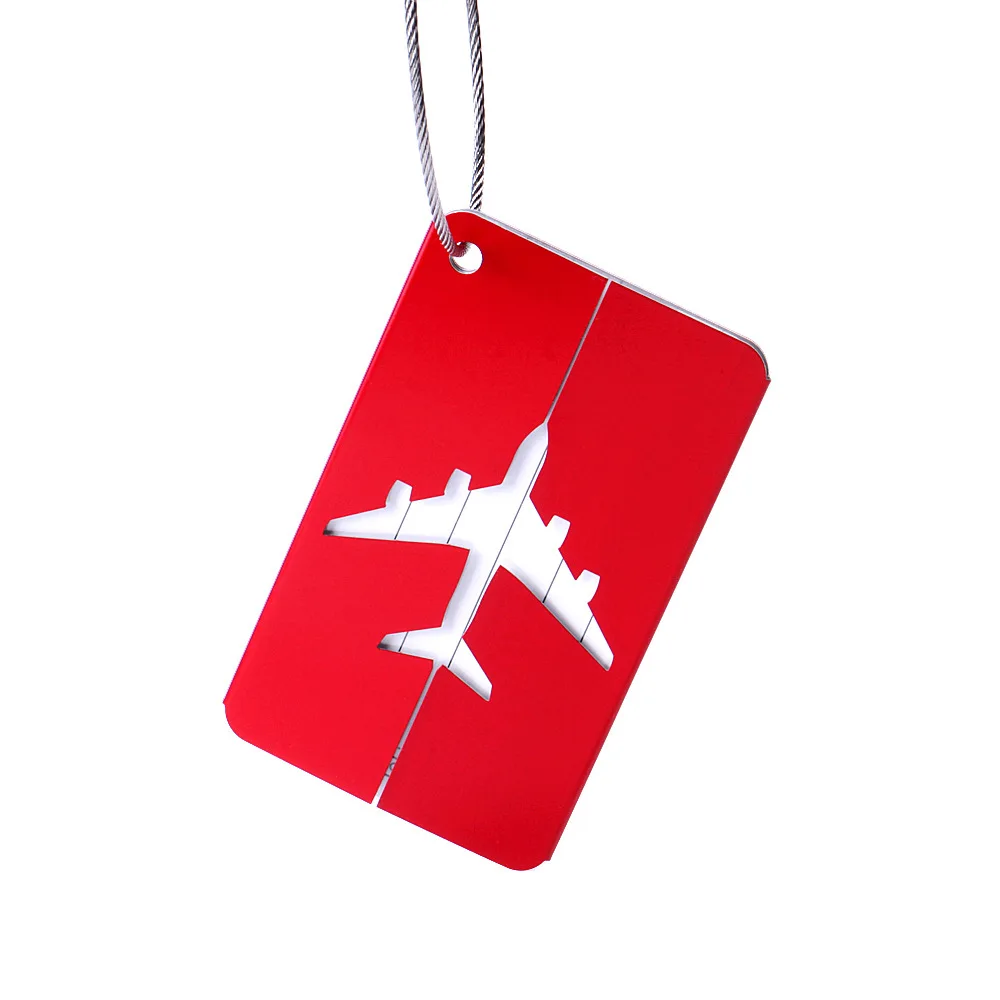 Aluminium Alloy Luggage Tags Airplane Shape Square Luggage Tags Checked Boarding Elevators Travel Accessories 