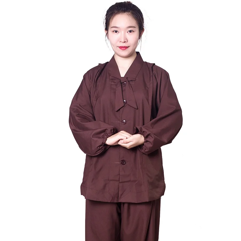 Одеяния буддийских монахов женская униформа одежда в стиле Дзен шаолин монах одежда буддийский костюм монаха женщины лежали TA534 - Цвет: 2