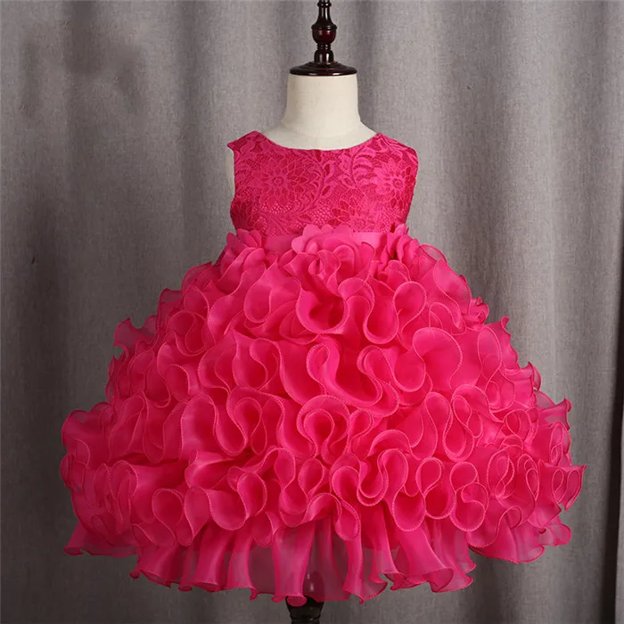 Новая официальная одежда для маленьких девочек платье с цветочным рисунком детские красные платья для выпускного вечера Одежда для девочек Вечерние Платья с цветочным рисунком для девочек Свадебное бальное платье - Цвет: Розово-красный