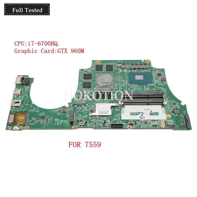Best NOKOTION CN 0MPYPP 0MPYPP MPYPP 1P4N7 For dell Inspiron 7559 Laptop Motherboard Inte CPU GeForce GTX 960M