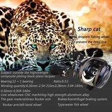 DMK SC120L/RE-X, синее рыболовное колесо, Sharp Cat, второе поколение, 12+ 1 вал, водное колесо, дорога и плот, леска, круглая