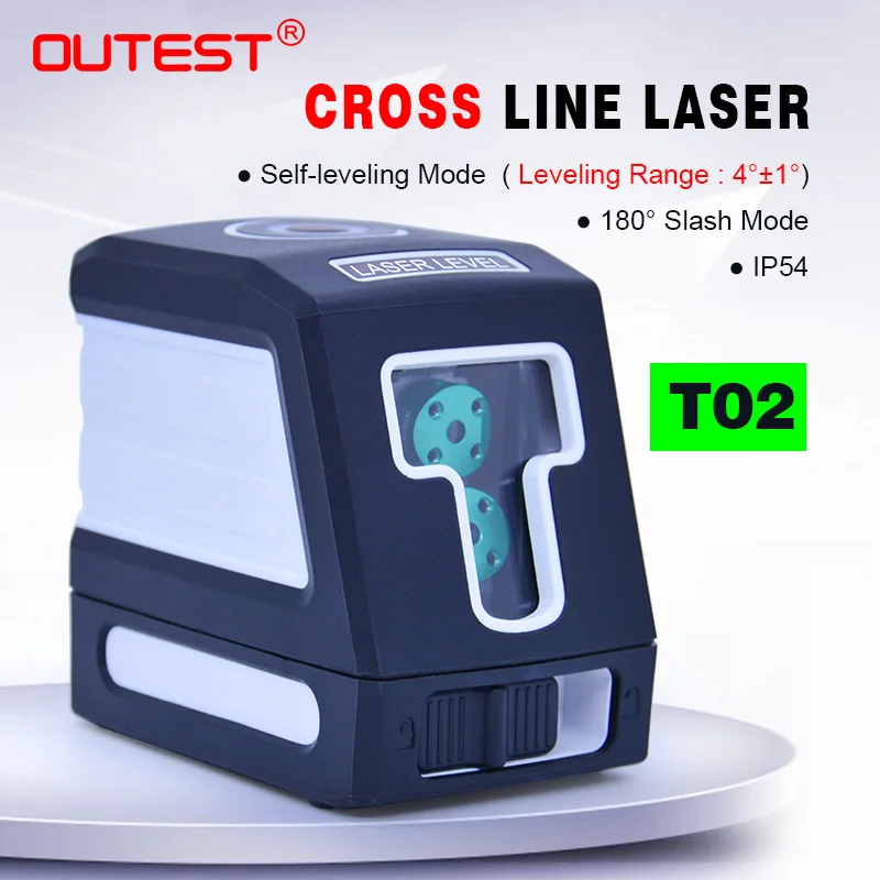 T02 Green OUTEST T01/T02 2 Lines Self-Leveling Green/Red Beam Horizontal and Vertical Line Cross-Line Laser Level - Цвет: T02 Green