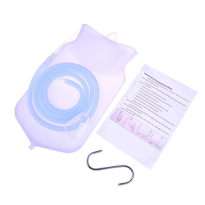 Flusher запор 2000 ml клизма комплекты с сумкой для очищение кишечника с силиконовый шланг здоровья анальный влагалище моющий клизмы комплект
