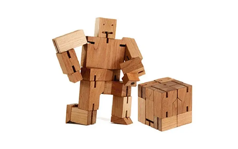 Красные, синие розовый деревянный Cubebot куб робот головоломка складная конструкция развивающие изучение науки игрушка новизны дети мальчик подарок