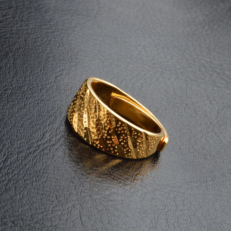 

JEEXI New Exquisite Fashion Gold Color Rings Jewelry Bands Style Adjustable Bridal Engagement Wedding Ring For Woman And Man