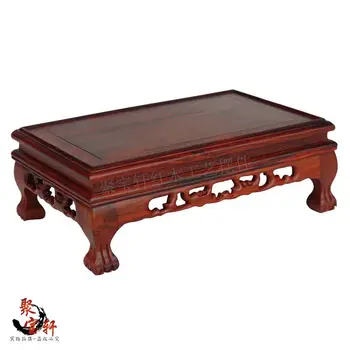 Red square steller vase flowerpot rosewood carving furnishing articles of Buddha annatto handicraft base rosewood carving annatto handicraft circular base of real wood of buddha stone are recommended vase furnishing articles