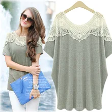 Модное кружевное платье в стиле пэчворк Для женщин T рубашки для мальчиков летние шорты футболки с рукавами в виде крыльев Для женщин Свободный Топ в стиле "оверсайз" Femme