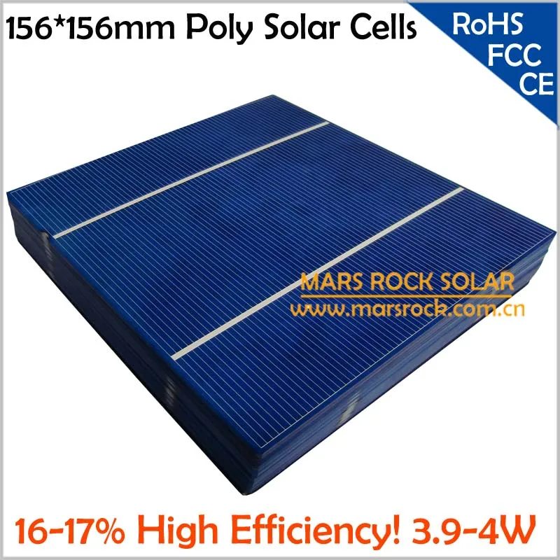 100 шт 3,9-4 Вт 0,5 в солнечные элементы поликристаллические 156x156 мм с 2 шинами, 16-17% КПД, заказ 300 шт PV ячеек получить бесплатно PV Ленты
