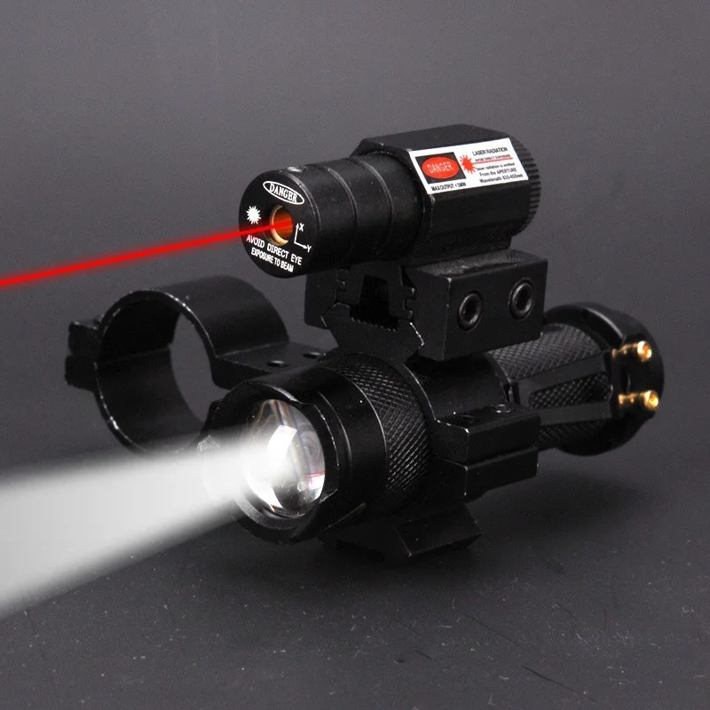 

hunting metal Tactical Red Rifle Laser Dot Sight with 200 LUM CREE LED Zoom Torch with mounts