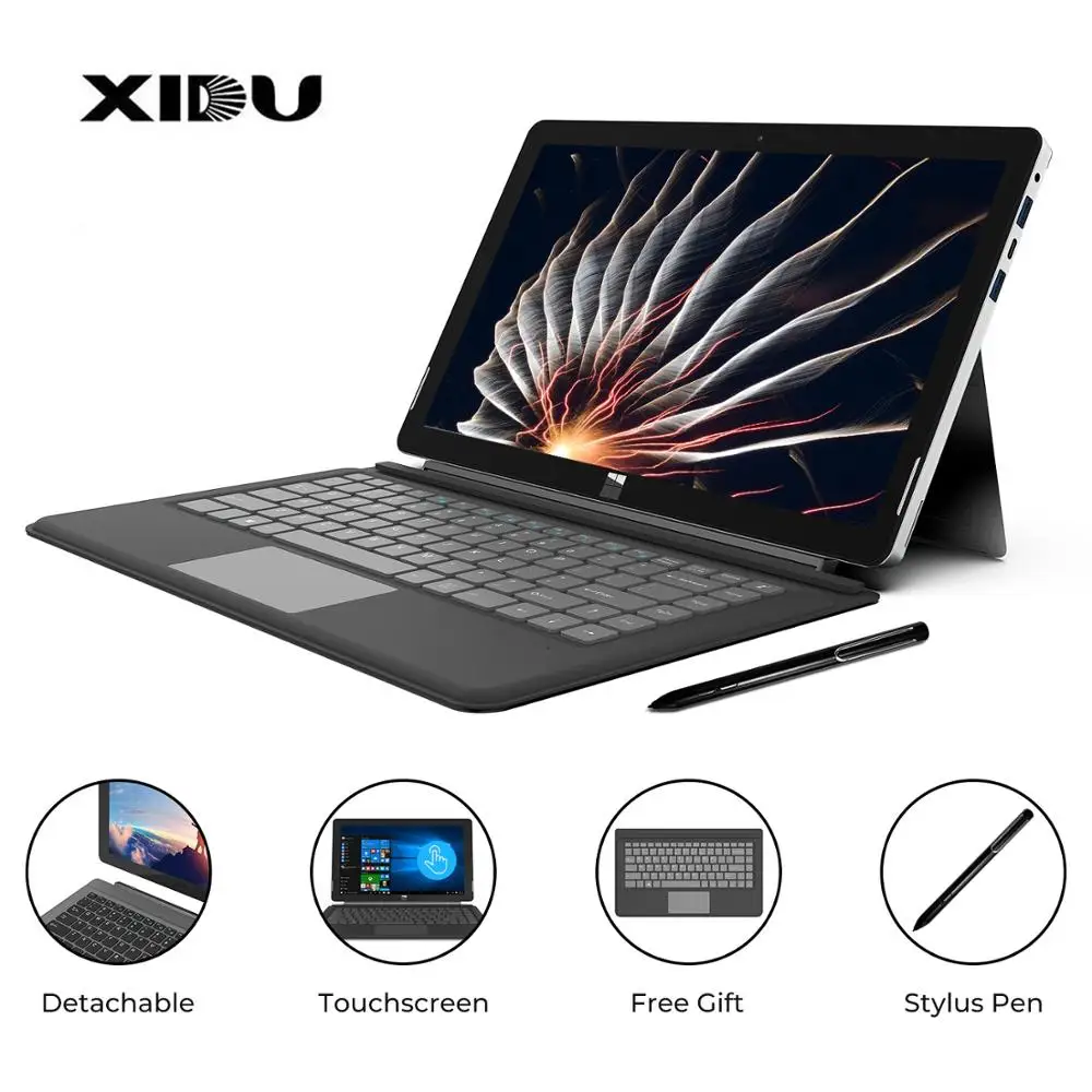 XIDU 13.3" Window10 Intel N3350 Tablet PC Dual Core Laptop with Backlit keyboard RAM 6GB ROM 64GB Touchscreen Ultra Notebook