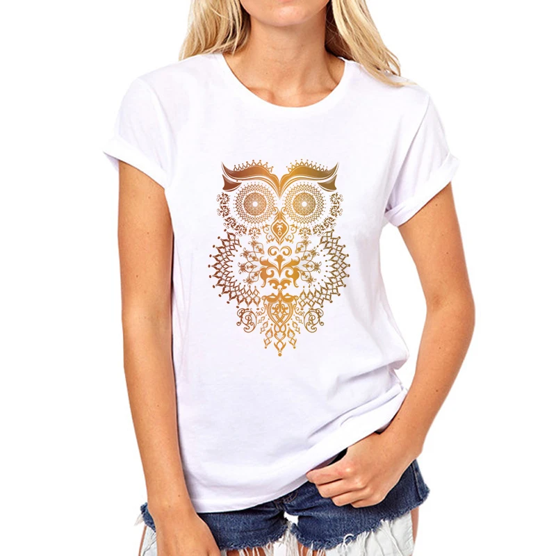 

New Fashion Summer Women T Shirt Good Quality Women Short Sleeve TShirt Owl Tops Tee Cartoon printing girl T-shirt 39W-13#