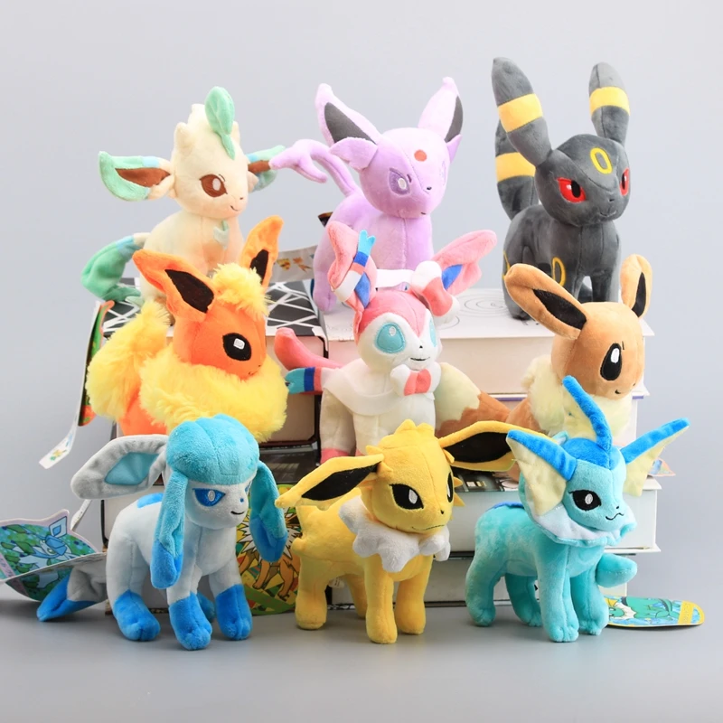 9 стилей, 8 дюймов, 20 см, стоящий сильвеон, Umbreon, Eevee, Espeon, Vaporeon, Flareon, Leafeon, плюшевая кукла, игрушки, детский подарок