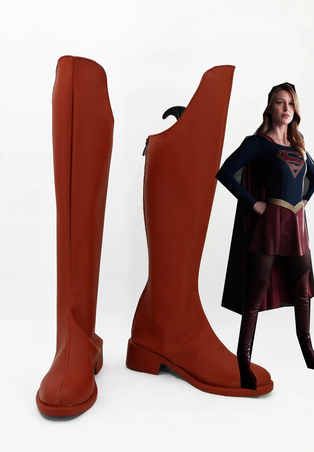 Высокое качество взрослых супердевочка косплей обувь сапоги Фильм Хэллоуин карнавал для женщин индивидуальный заказ Евро размер