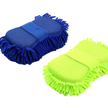 

2pcs Soft Car Wash Clean Sponge Brush Glass Cleaner Blue Wave Car Wash Washer Care Cleaning Tool Brush For Car Motor Bike