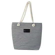 Летняя полосатая парусиновая сумка-шоппер на плечо для девочек, Повседневная сумка, пляжные сумки, многоразовая Большая вместительная сумка-тоут bolsa feminina
