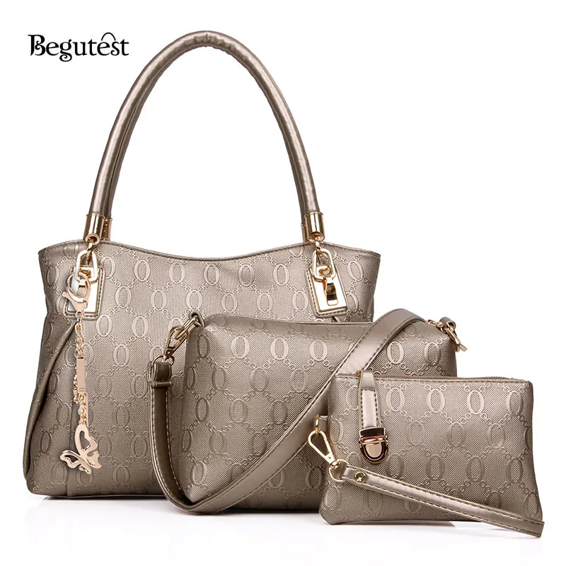 New Begutest Brand Designer 3 Piece font b Set b font Women Bag Luxury Style Female