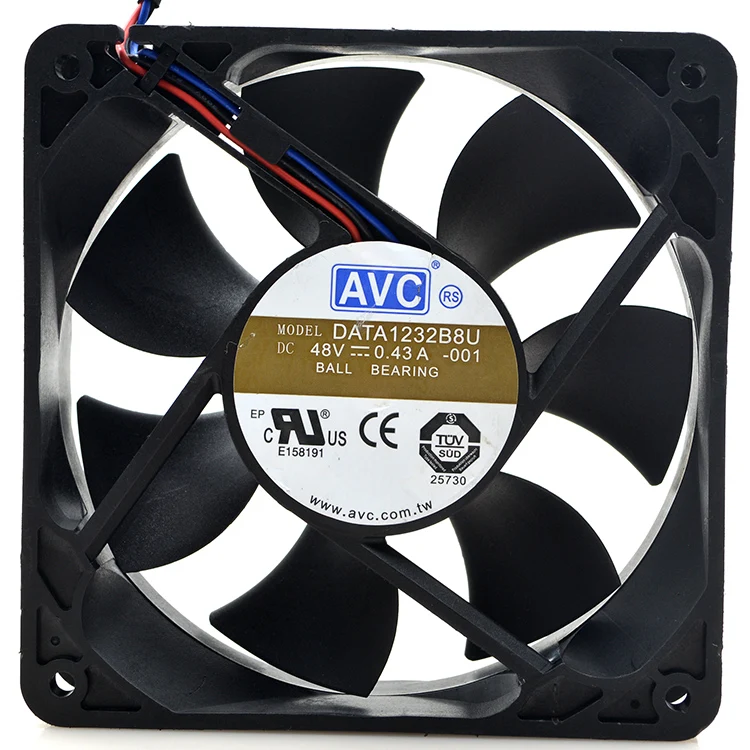 Avc data1232b8u-001 dc 48v 0.43a 120x120x32mm ventilador de servidor de 3 fios