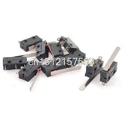 

10 Pcs Micro Limit Switch Long Lever Arm Subminiature SPDT Snap Type LOT