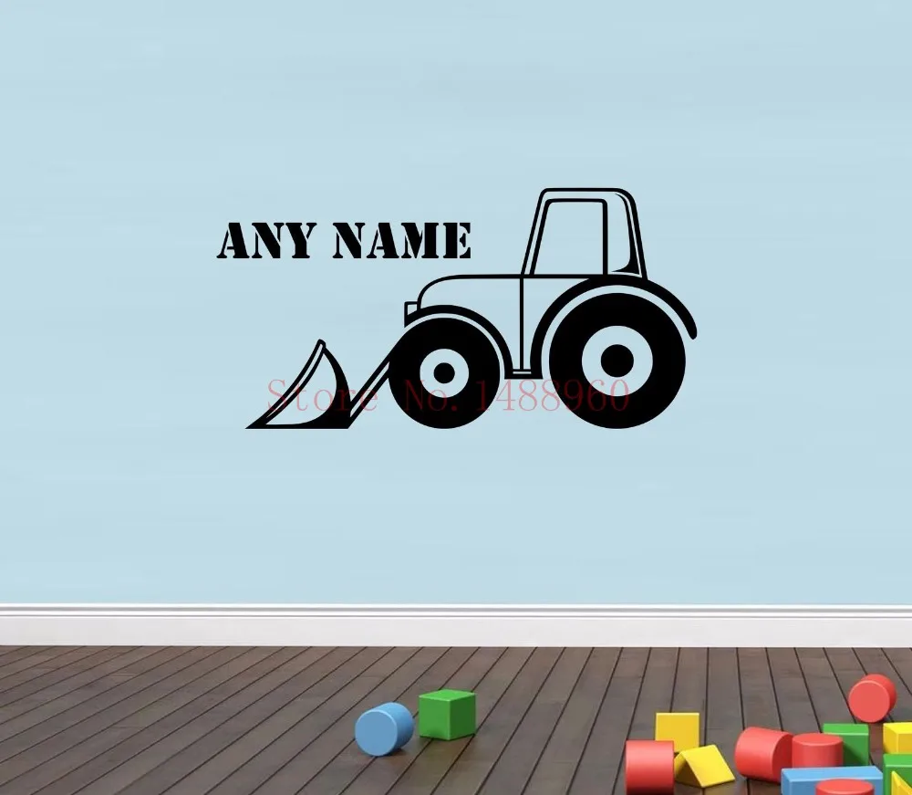 

E581 Wall Stickers Home decor DIY poster Decal mural Decoration Personalised Tractor Vinyl Any Name Customized Birthday Gift