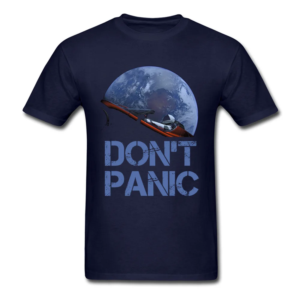 Dont Panic Starman O-Neck T Shirts Summer Tops Tees Short Sleeve New Coming All Cotton Gift Tops T Shirt Europe Men Dont Panic Starman navy