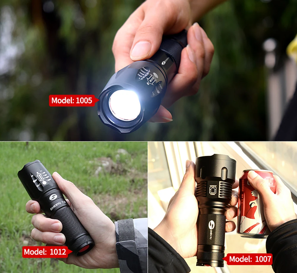 Shenyu светодиодный фонарик 18650 26650 факел Водонепроницаемый CREE XML T6 1000 люмен
