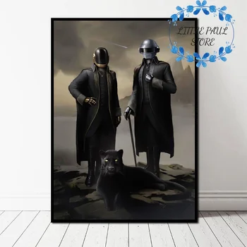 

Daft Punk The Weeknd Starboy Metallic Hot Rap Music Stars Silk Poster Wall Pictures for Living Room No Frame