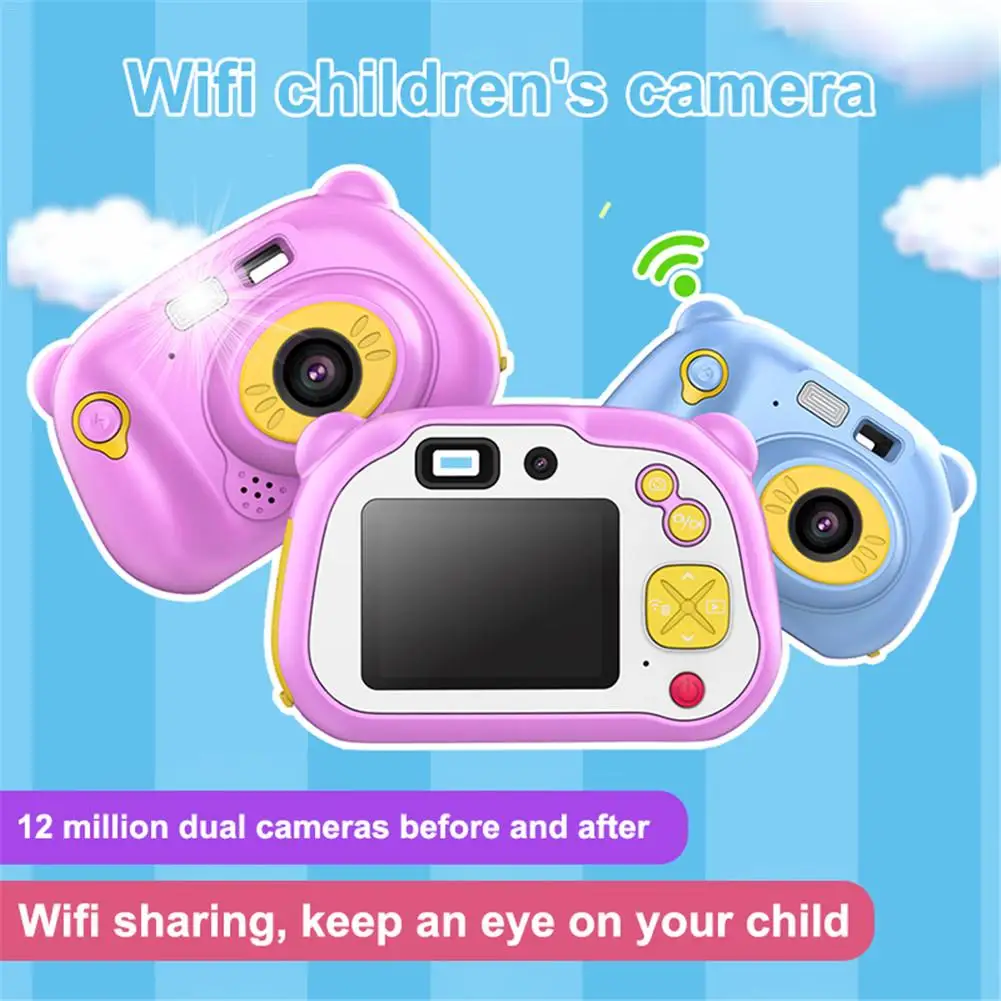 

Kids Digital Camera Mini 2 Inch Screen Children's Camera 1200W HD Camera With Silicone Soft Cover Cute Camera For Kid Gift