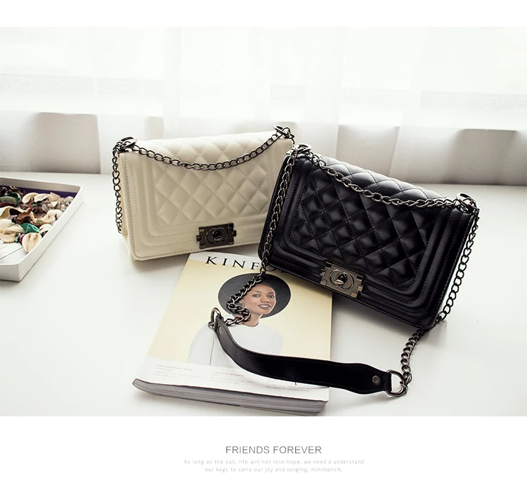 

New style of women's bags in the Korean version of the 2019 fashionable small fragrance bags Ling lattice chain bags with one sh