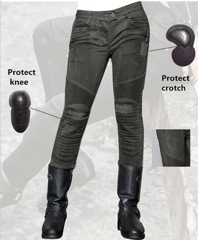 

New size 25 26 27 uglybros MOTORPOOL UBS012 jeans women's motorcycle pants military green moto jeans free delivery