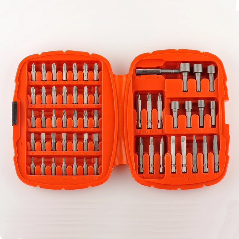 

54pcs 1/4 Inch Screwdriver Bit Set Chrome Vanadium Steel Torx Square Phillips Bits 5-11mm Impact Socket Nut Driver with Case