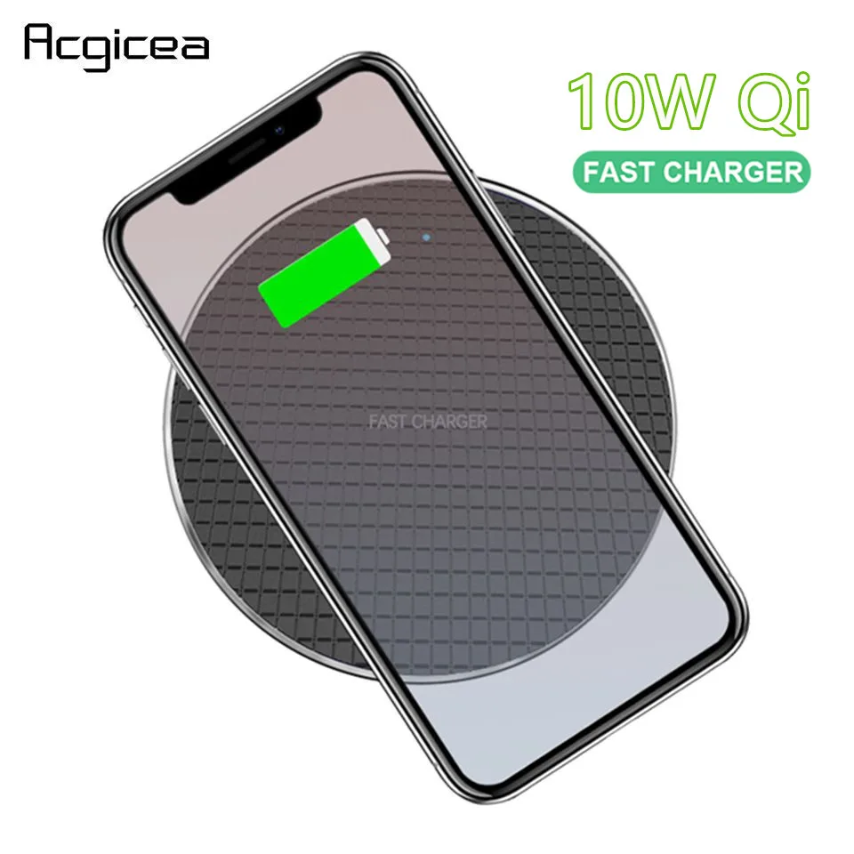 

10W Qi Fast Wireless Charger For iPhone X XR XS Max 8 Samsung Galaxy Note 8 S8 S9 Plus S7 S6 Edge Phone Wireless Charging Charge