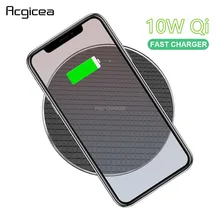 10 W Qi Schnelle Drahtlose Ladegerät Für iPhone X XR XS Max 8 Samsung Galaxy Note 8 S8 S9 Plus s7 S6 Rand Telefon Drahtlose Lade Ladung(China)