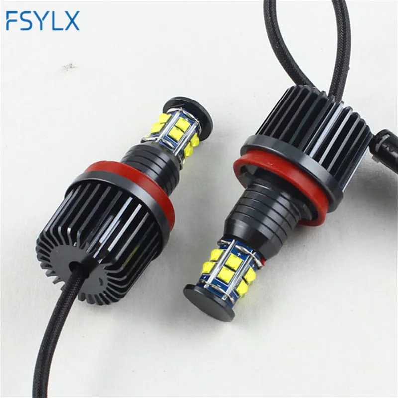 FSYLX 120w H8 светодиодный Ангельские глазки для BMW E92 X5 E70 X6 E71 E90 E91 E92 M3 E89 E82 E87 светодиодный маркер гало кольца фары canbus error free