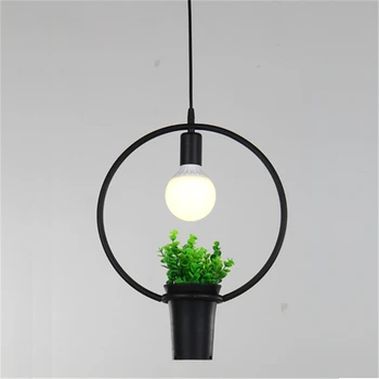 

Black Modern Green Chandelier In The Coffee Shop of The European Geometrical Iron Arts Plant Garden Plant Planter Flower Basket