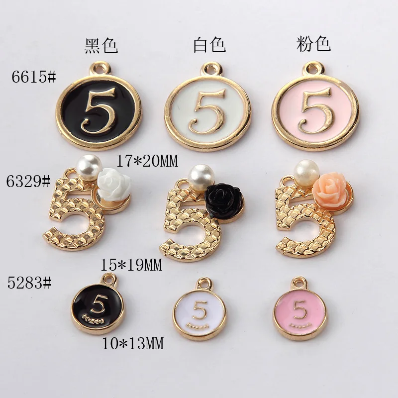 

10pcs/lot Hot Sale High quality Metal Alloy Flower Number 5 Digital 5 Charms Pendant For Necklace Jewelry Accessories Fashion