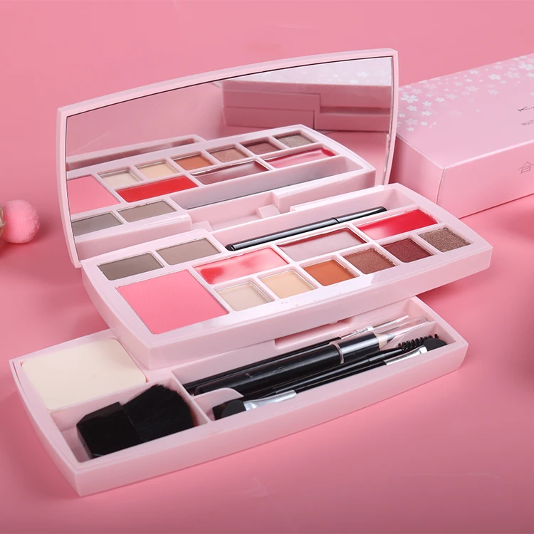 

K.A.N Brand 11 Colors Make Up Set Professional Basic make-up box For beginners Makeup kit for lip gloss mascara By Factory