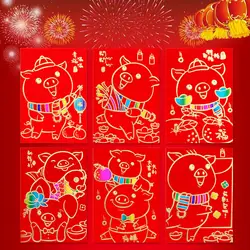 30 шт. китайский новый год Весна фестиваль красные конверты Hong Bao 2019 год свинья Lucky Money пакеты Забавные игрушки случайные стили