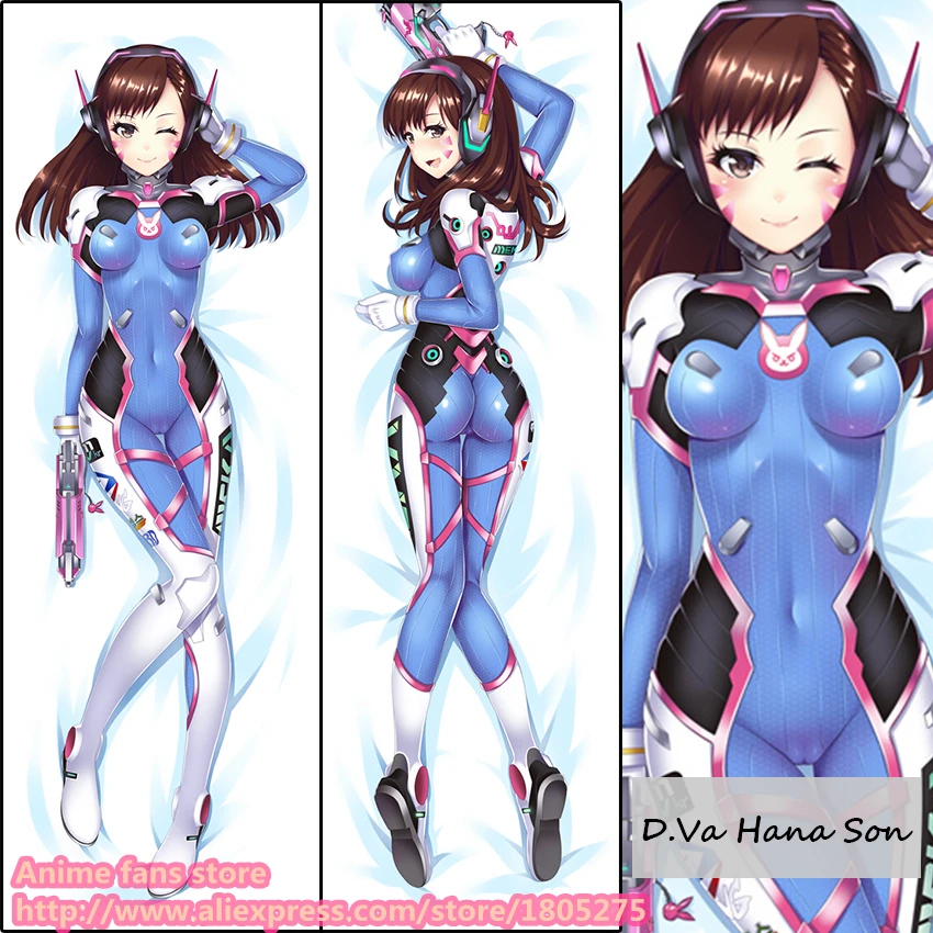 

Hot Online Game OW D.Va Hana Son Cute Japanese Pillowcase Pillow Case Cover decorative Hugging Body Bedding
