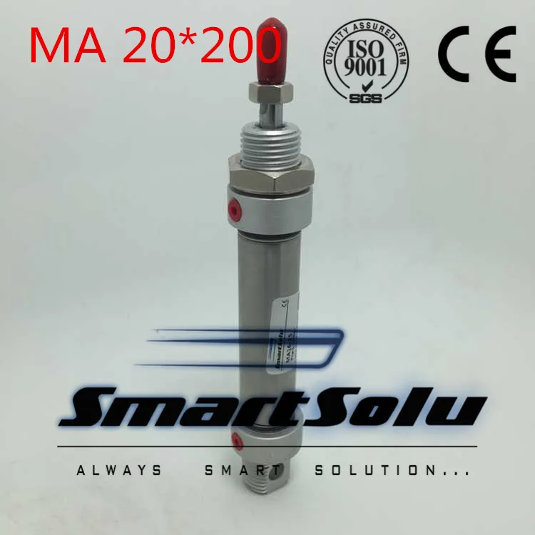 

Free Shipping MA 20x200 20mm Bore 200mm Stroke Double Action Stainless Steel mini Air Cylinder