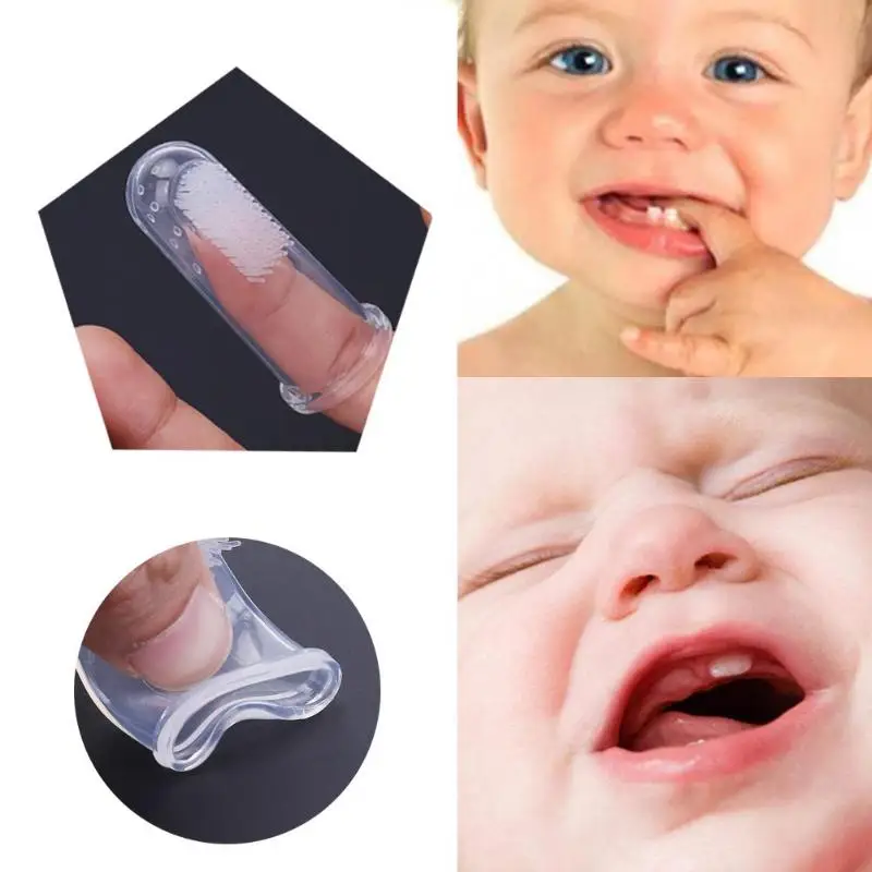 Младенческой Дети новорожденных зубные щетки, Надеваемые На палец чистка зубов щеткой зубные щетки гигиена полости рта Dental Товары для детей гаджеты